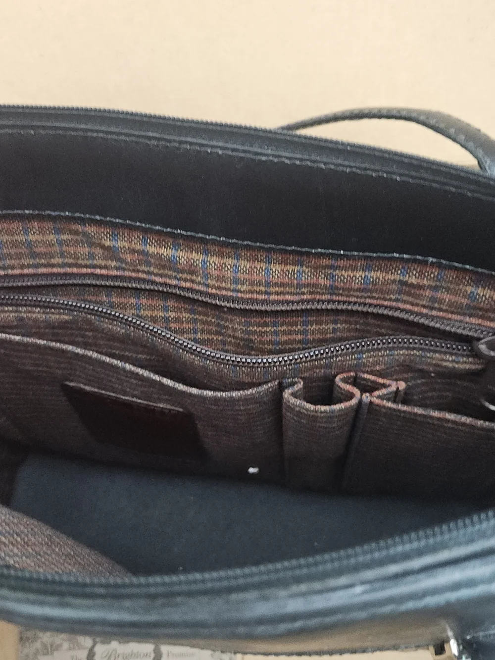 Brighton Black Leather Shoulder Bag with Silver Accents